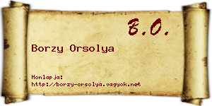 Borzy Orsolya névjegykártya